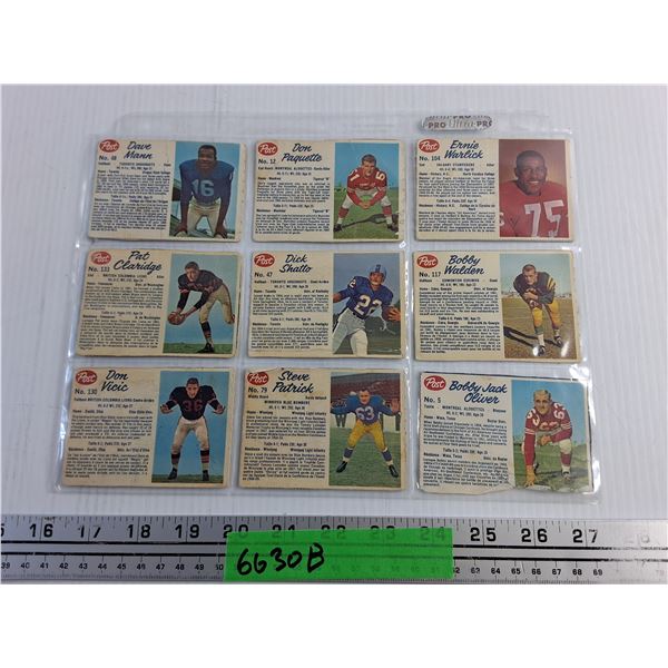 (9) 1950s - 1960s CFL Post Cereal Cards