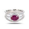 Image 1 : 1.03 ctw BURMESE Ruby and 0.55 ctw Diamond Platinum Ring (GIA CERTIFIED)