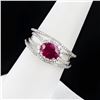 Image 3 : 1.03 ctw BURMESE Ruby and 0.55 ctw Diamond Platinum Ring (GIA CERTIFIED)