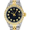 Image 1 : Rolex Ladies Quickset Two Tone Black Diamond Lugs Datejust Wristwatch 26MM