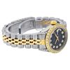 Image 4 : Rolex Ladies Quickset Two Tone Black Diamond Lugs Datejust Wristwatch 26MM