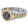 Image 7 : Rolex Ladies Quickset Two Tone Black Diamond Lugs Datejust Wristwatch 26MM