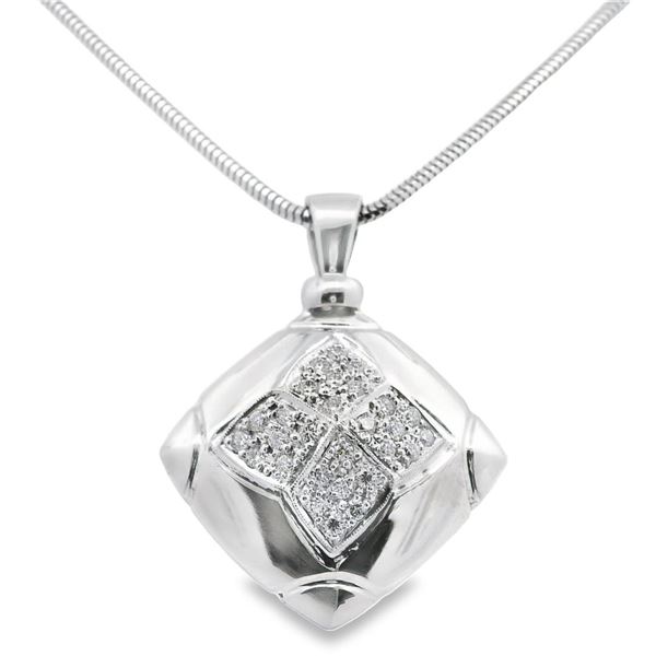 18kt WG Diamond Pendant and chain