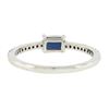 Image 6 : NEW 14K White Gold 0.62 ctw Rectangular Step Cut Sapphire Solitaire & Diamond Ri