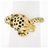 Image 1 : Vintage 18k Gold Ruby Eyes Detailed Blue Enamel Dot Spotted Leopard Serpent Ring