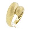 Image 5 : Designer Maz Solid 14K Yellow Gold Unique Textured Work Wide Snake Bypass Ring