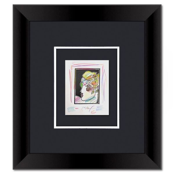 Lady with Profile and Flowers III by Peter Max