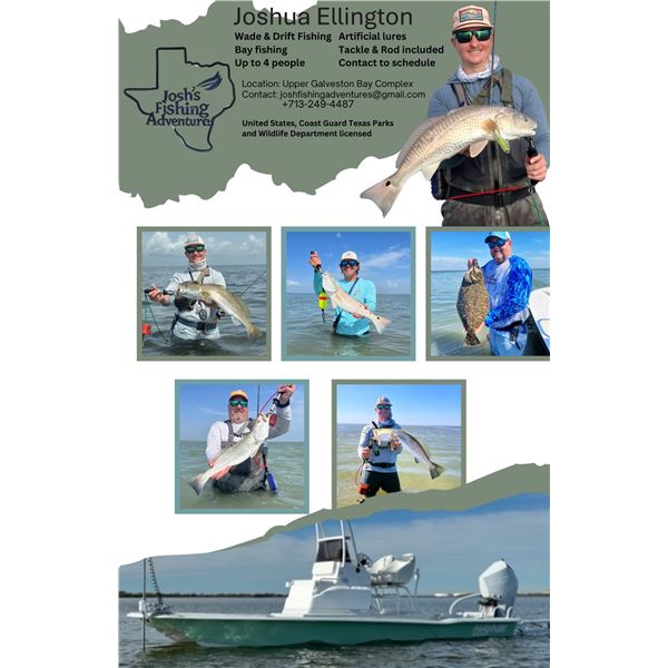 Wade & Drift Fishing- Bay Fishing Trip for 4 People in Upper Galveston Bay