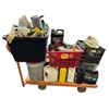 Image 1 : Rolling Flat Dolly w Misc Fluids, Detailing Items, Oil, Paint, Lube, Cleaner, Grease, Gear Oil, etc