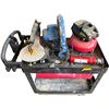 Image 1 : Dolly w/ Mastercraft Scroll Saw, Fire Extinguisher, Compressor High Ouput Fan