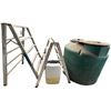 Image 1 : Mixed Lot: Two Wide Ladders, Dehumidifier and Water Storage Tank
