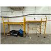 Image 1 : 2 Rolling Adjustable Scaffolding Units w and Bin Contents