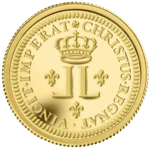 2008 $1 Gold Louis (1720-1723 Louis d'or aux deux L) - Pure Gold Coin.  Tax Exempt.