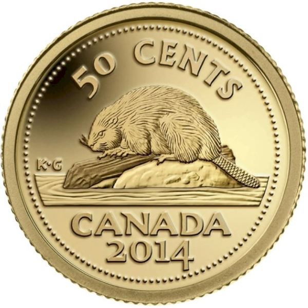 2014 50¬¢ Canada's Classic Beaver - Pure Gold Coin.  Tax Exempt.