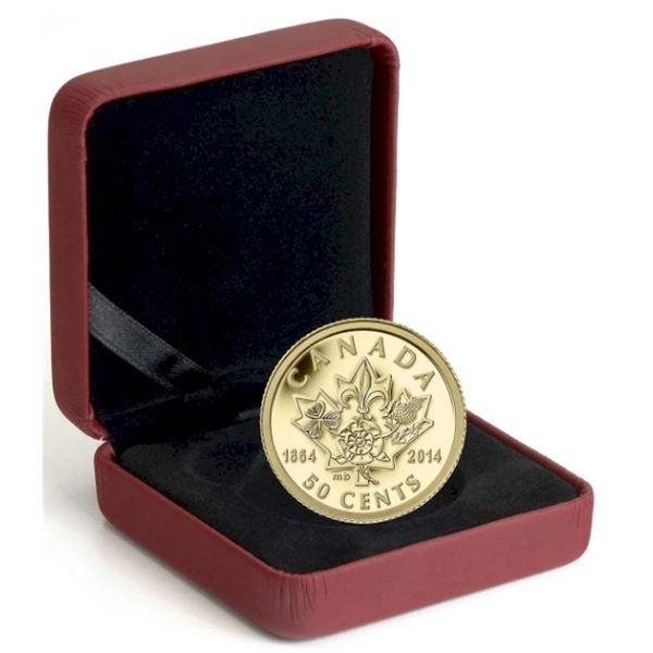 2014 50¬¢ Quebec and Charlottetown Conferences, 150th Anniversary - Pure Gold Coin.  Tax Exempt.