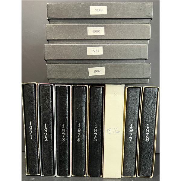 1971 to 1982 Proof set.  Lot of 12 sets.