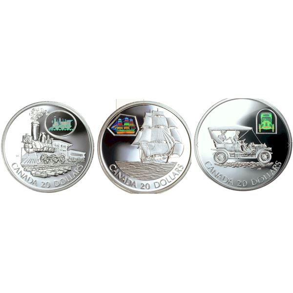 2001 $20 Transportation on Land, Sea and Rail: The Russell Light, The Scotia and The Marco Polo, lot