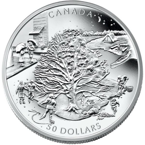 2006 $50 The Four Seasons 5 oz. - Pure Silver Coin.  Tax Exempt.