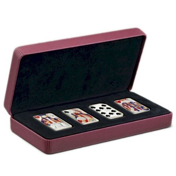 2008 $15 Playing Card - Sterling Silver 4-Coin Set.