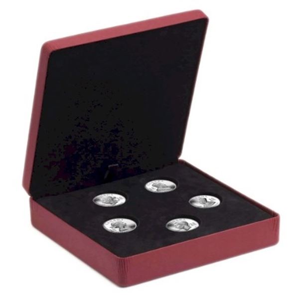 2009 $15 Vignettes of Royalty- Sterling Silver 5- Coin Set in Display Case.