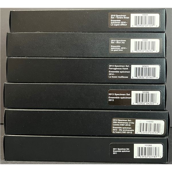 2010 Specimen Sets, 2011 Great Grey Owl, 2012 The Loonie, 25th Anniversary, 2013 lue-winged Teal, Fe