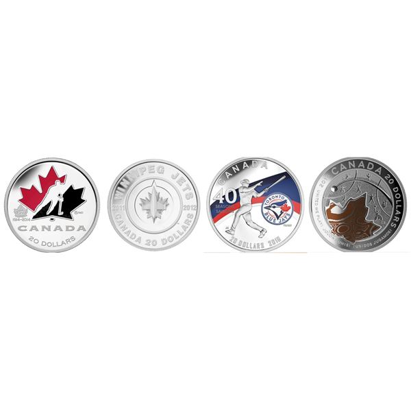 2011 $20 Fine Silver Coin Winnipeg Jets, 2014 100th Anniversary of Hockey Canada, 2015 Pan Am/Parapa