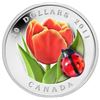 Image 1 : 2011 $20 Fine Silver Coin-Tulip with Ladybug.