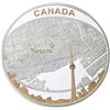 Image 1 : 2011 $25 Toronto City Map - Pure Silver Coin.  Tax Exempt.
