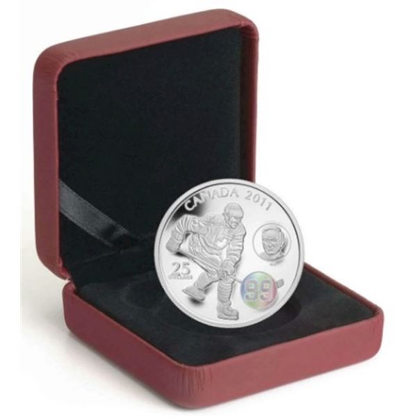 2011 $25 Wayne & Walter Gretzky - Pure Silver Hologram Coin.  Tax Exempt.