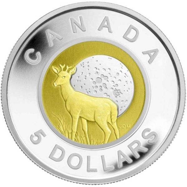 2011 $5 Full Buck Moon,  - Sterling Silver and Niobium Coin