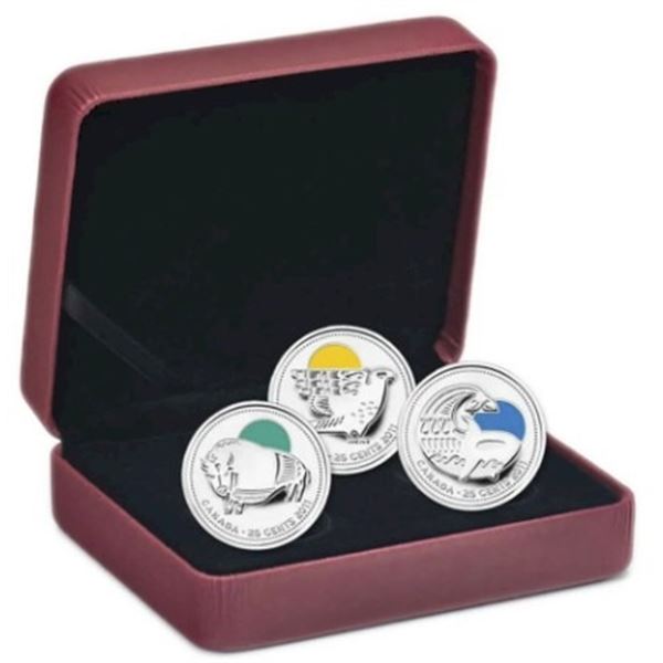 2011 25c Our Legendary Nature - Sterling Silver 3-Coin Set.