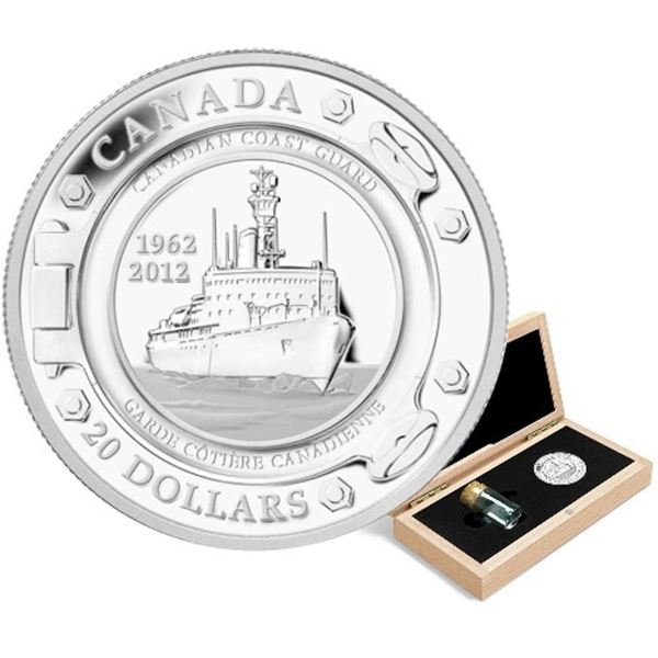 2012 $20 50 Years of the Canadian Coast Guard - Pure Silver Coin.  Tax Exempt.