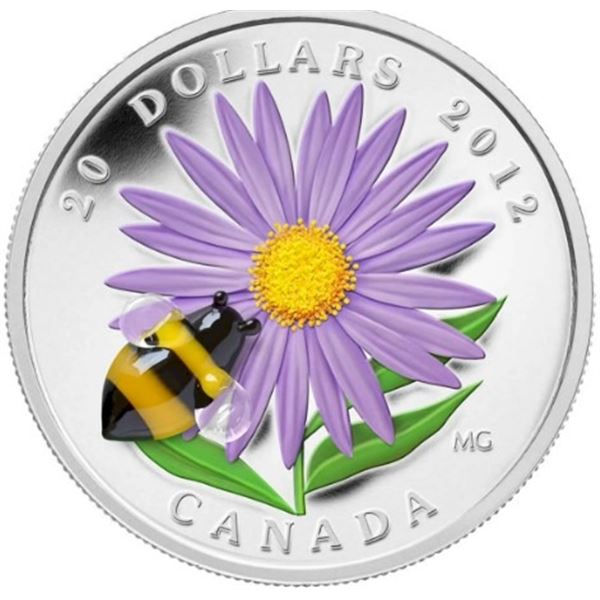 2012 $20 Fine Silver Coin-Aster and Bumble bee.
