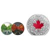 Image 1 : 2013 $20 Fine Silver Coin Maple Leaf Impression and 2018 Maple Leaf Tunnel, lot of 2 coins.