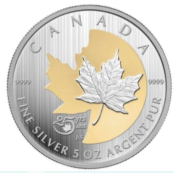 2013 $50 Fine Silver Coin 25th Anniversary of the Silver Maple Leaf.