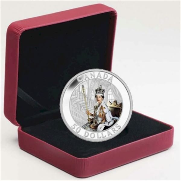 2013 $50 Queen's Coronation - Pure Silver Coin.  Tax Exempt.
