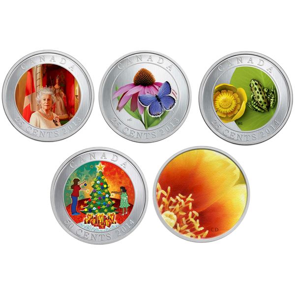 2013 25¬¢ Purple Coneflower and Eastern Tailed Blue Butterfly, 2014 Water-Lily And Leopard Frog, Her