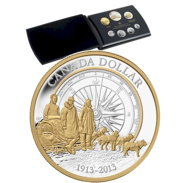 2013 The Canadian Arctic Expedition, 100th Anniversary - Pure Silver Proof Set.  Tax Exempt.
