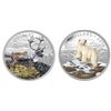 Image 1 : 2014 $20 The Caribou & Iconic Polar Bear - Lot of 2 Pure Silver Coins.  Tax Exempt.