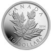 Image 1 : 2014 $50 Fine Silver Coin High Relief Coin Maple Leaves.