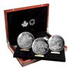 Image 1 : 2015 $125 Conservation Series - 15 oz. Pure Silver 3 Coin Set in Display Case.  Tax Exempt.