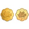 Image 1 : 2021 $20 Iconic Maple Leaves & 2021 $20 Iconic Maple Leaves Gold Plated - Lot of 2 Pure Silver Coins