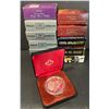 Image 1 : Cased UNC Silver Dollars 1981, 1992, 1993, 1994, 1995, 1996, 1997, 1998, 1999, 2003 & 2004(2).  Lot 
