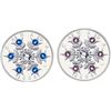 Image 1 : 2008 $20 Fine Silver Coin Sapphire Crystal Snowflake, and Amethyst Crystal Snowflake, lot of 2 coins