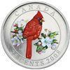 Image 1 : 2008 25c Birds of Canada: Northern Cardinal - Coloured Coin.