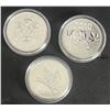 Image 1 : 2008-09-10 Vancouver $5 Silver Maple Leaf and Logo, lot of 3 coins.