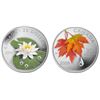 Image 1 : 2009 $20 Autumn Showers Crystal & 2010 $20 Water Lily - Lot of 2 Pure Silver Coins.  Tax Exempt.