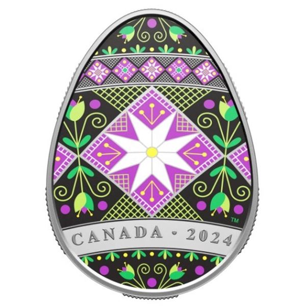 2024 $20 Pysanka - Fine Silver Coin.  Tax Exempt.