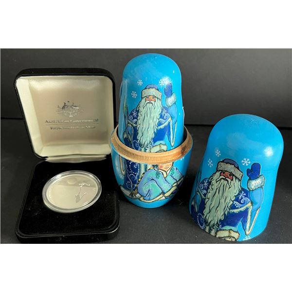 Australia 2011 $1 Kangaroo at Sunset Fine Silver Proof Coin F15 Privy Mark, and Solomon Island 2019 