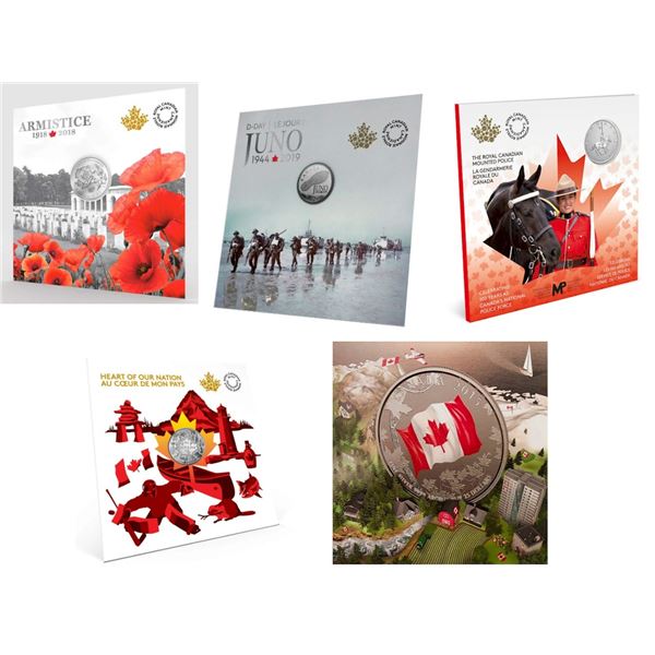 Includes various RCM issues,  2018 $10 Armistice, 2019 $3 75th Anniversary of the Normandy Campaign: